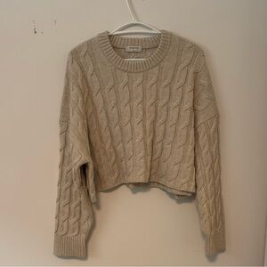 Babaton Cable Knit Sweater in Cream
